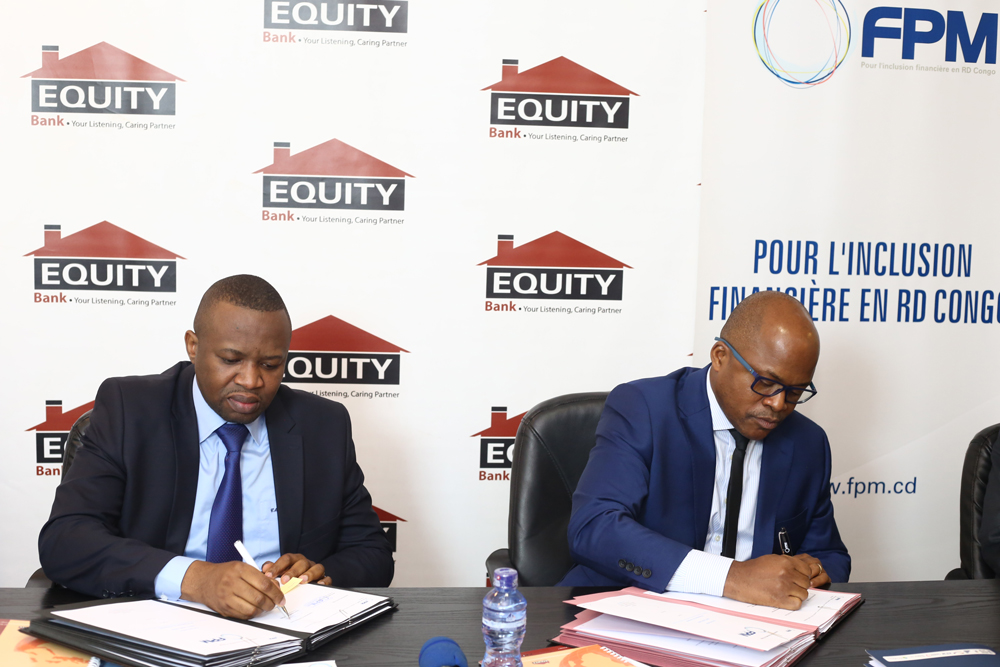 Célestin Mukeba, Managing Director of Equity Bank Congo and Jean-Claude Thetika, Managing Director of FPM ASBL.